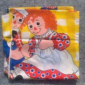 Colorful Raggedy Ann and Andy Fabric by the Bobbs-Merrill Co sewing hearts check